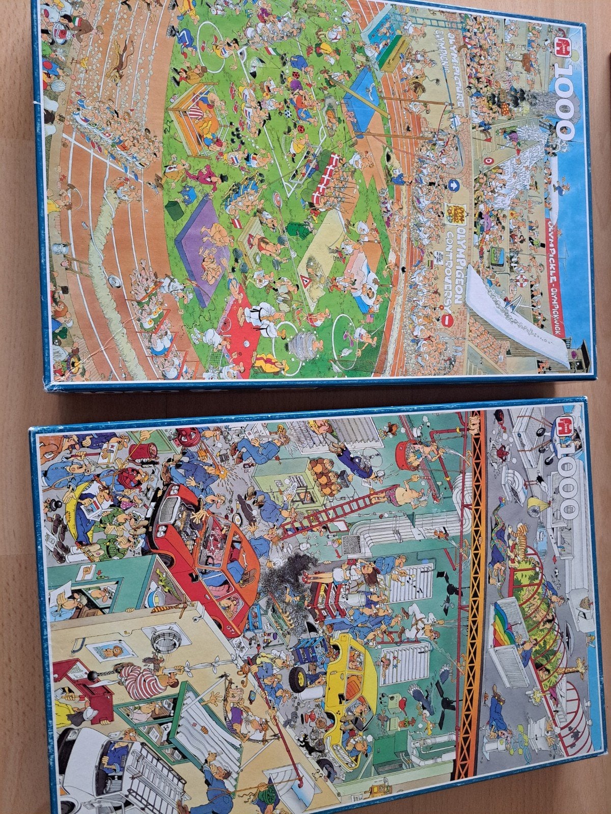 Twee  1000 stukjes puzzels: Olympickle & Werkplaats, Ophalen of Verzenden, 500 t/m 1500 stukjes, Gebruikt, Legpuzzel
