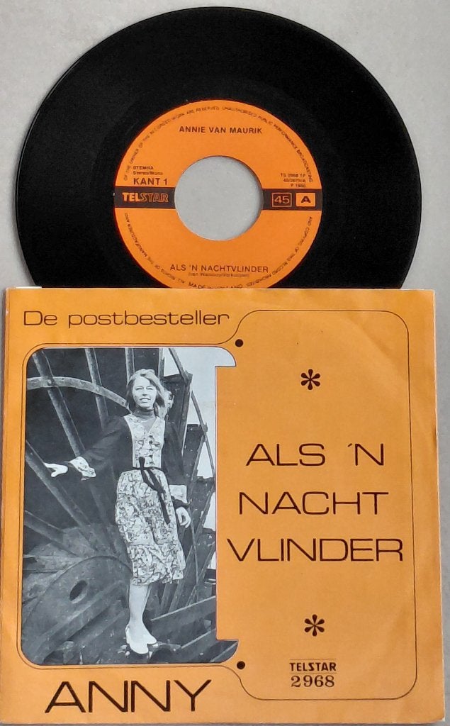 VINYL SINGLE ANNIE VAN MAURIK - ALS 'N NACHTVLINDER, Gebruikt, Fotohoes, 7 inch, Ophalen of Verzenden