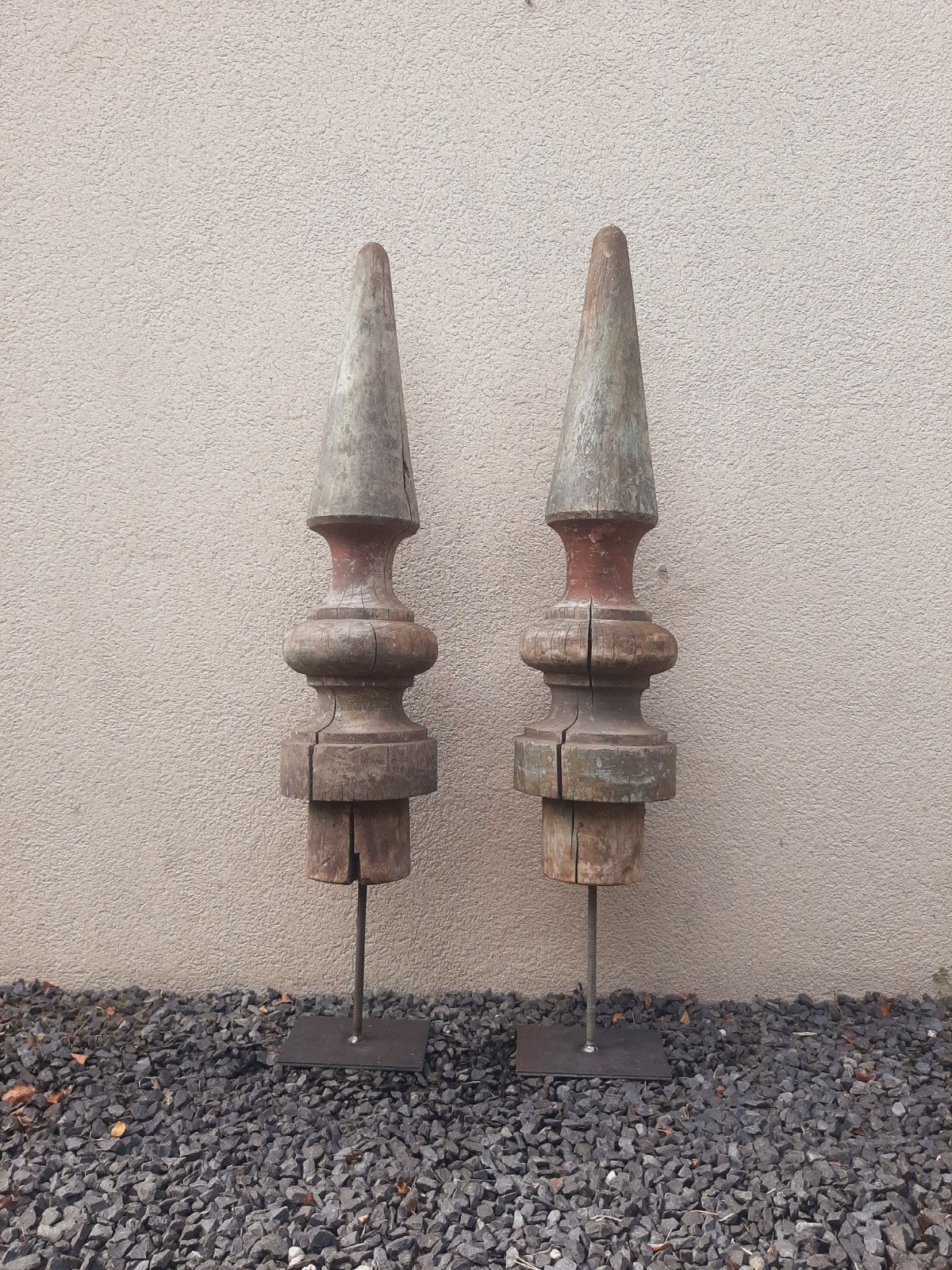 torenspitsen, antiek eiken, antique finials, Ophalen