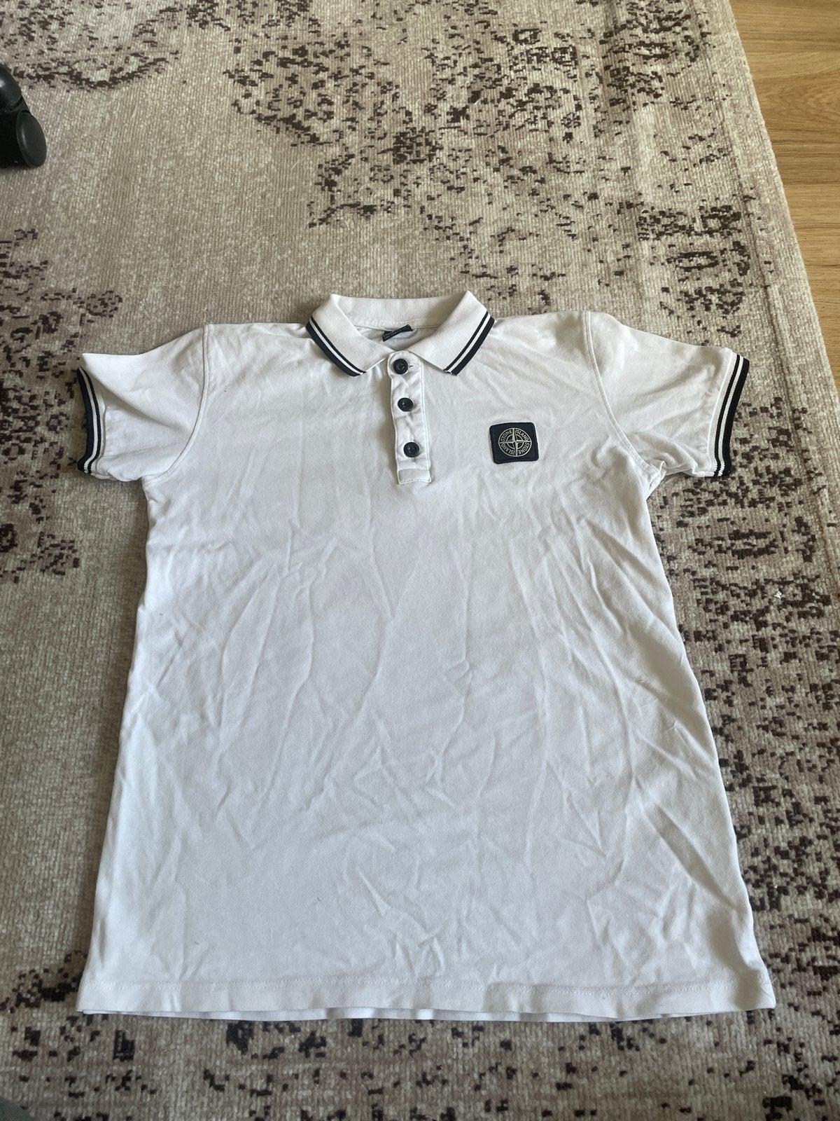 Stone Island Polo Shirt Wit Maat 152-158 (12-13 jaar), Ophalen of Verzenden, Zo goed als nieuw, Jongen, Shirt of Longsleeve