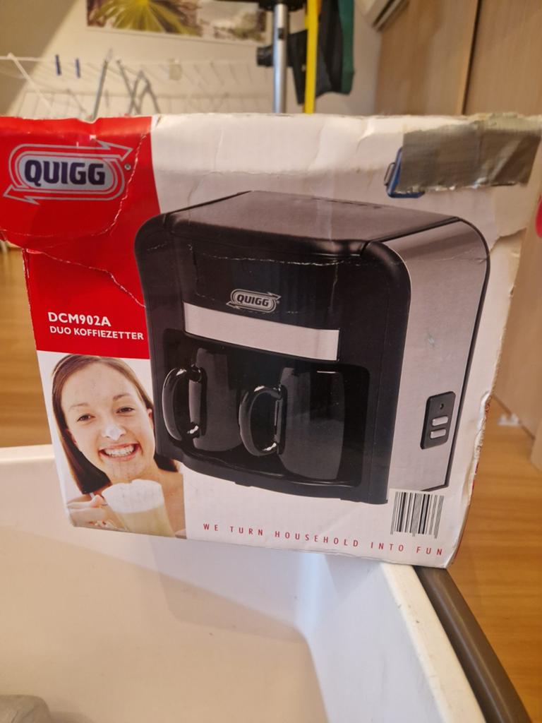 QUIGG DCM902A Duo Koffiezetter - Compact en Snel, Gemalen koffie, Ophalen of Verzenden, 2 tot 4 kopjes, Koffiemachine
