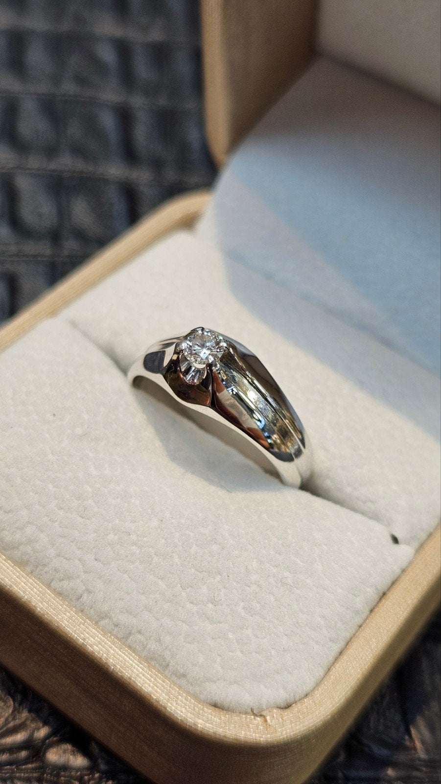 Diamant witgoud 14k ring 0.20ct, 18 tot 19, Wit, Heer, Nieuw