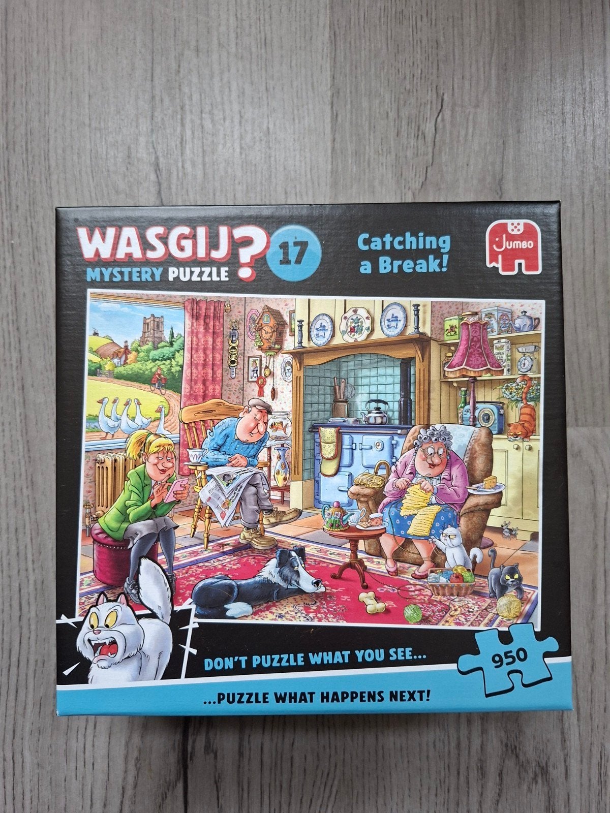 Wasgij 950 stukjes mystery nr 17 Catching a break, Ophalen of Verzenden, 500 t/m 1500 stukjes, Zo goed als nieuw
