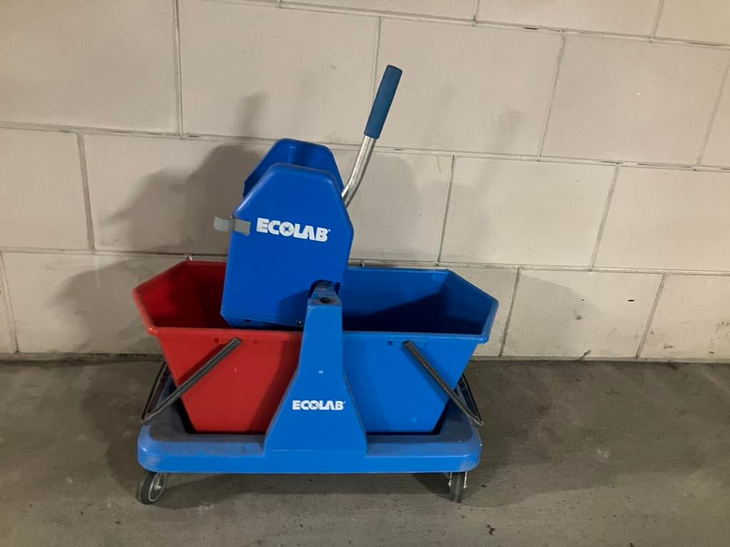 ecolab schoonmaak werkwagen  kar clean dweil, Ophalen, Dweilemmer, -bak, of -wagen