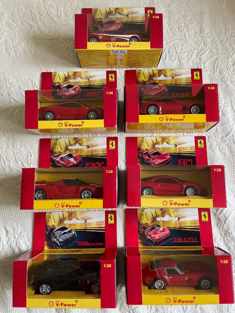7 Modelauto’s Shell V-power Ferrari 1:38, Ophalen of Verzenden, Nieuw, Auto