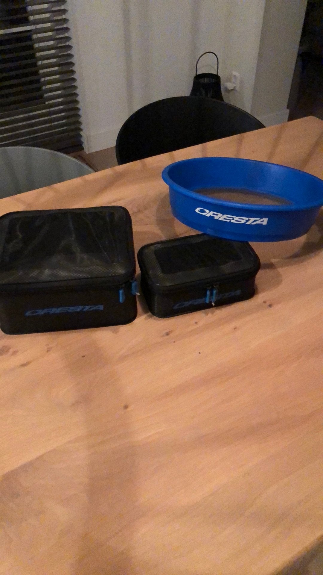 Setje Cresta zeef en 2 ventilatie voer/aas bakjes, Ophalen of Verzenden, Zo goed als nieuw, Overige typen