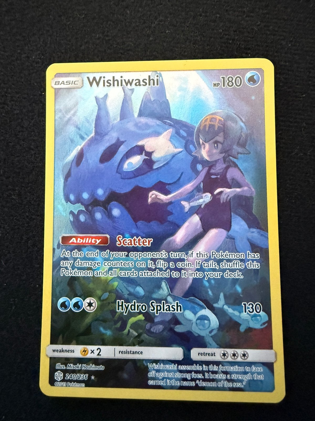 Wishiwashi 240/236 Cosmic Eclipse, Ophalen of Verzenden, Zo goed als nieuw, Losse kaart, Foil