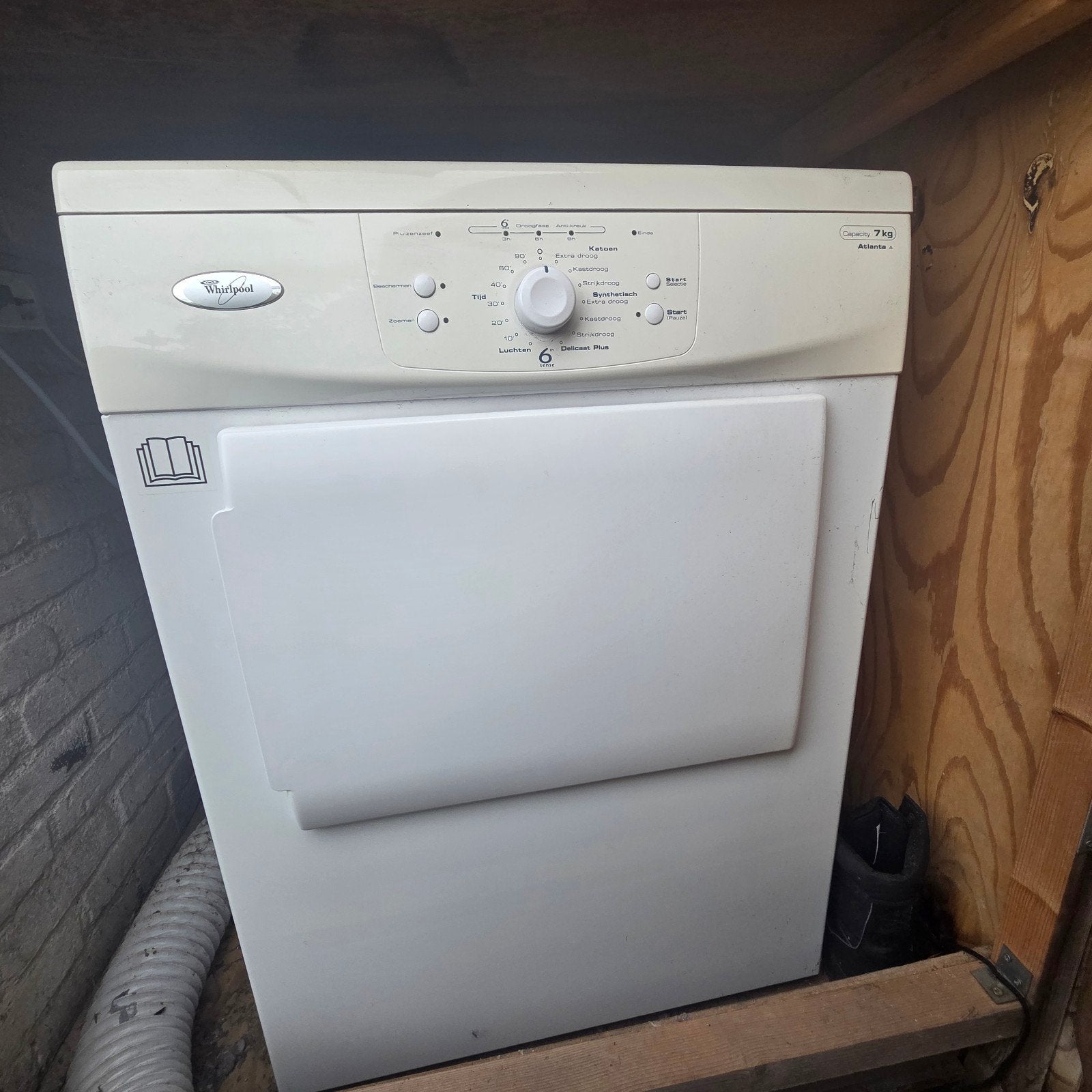 Whirlpool Atlanta wasdroger 7kg - Goede staat, 6 tot 8 kg, Ophalen of Verzenden, Gebruikt, 85 tot 90 cm