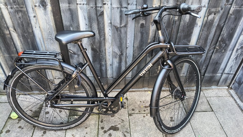 Union Lite 54 cm met voordrager., Fietsen en Brommers, 53 tot 56 cm, Versnellingen, Zo goed als nieuw, Trommelrem