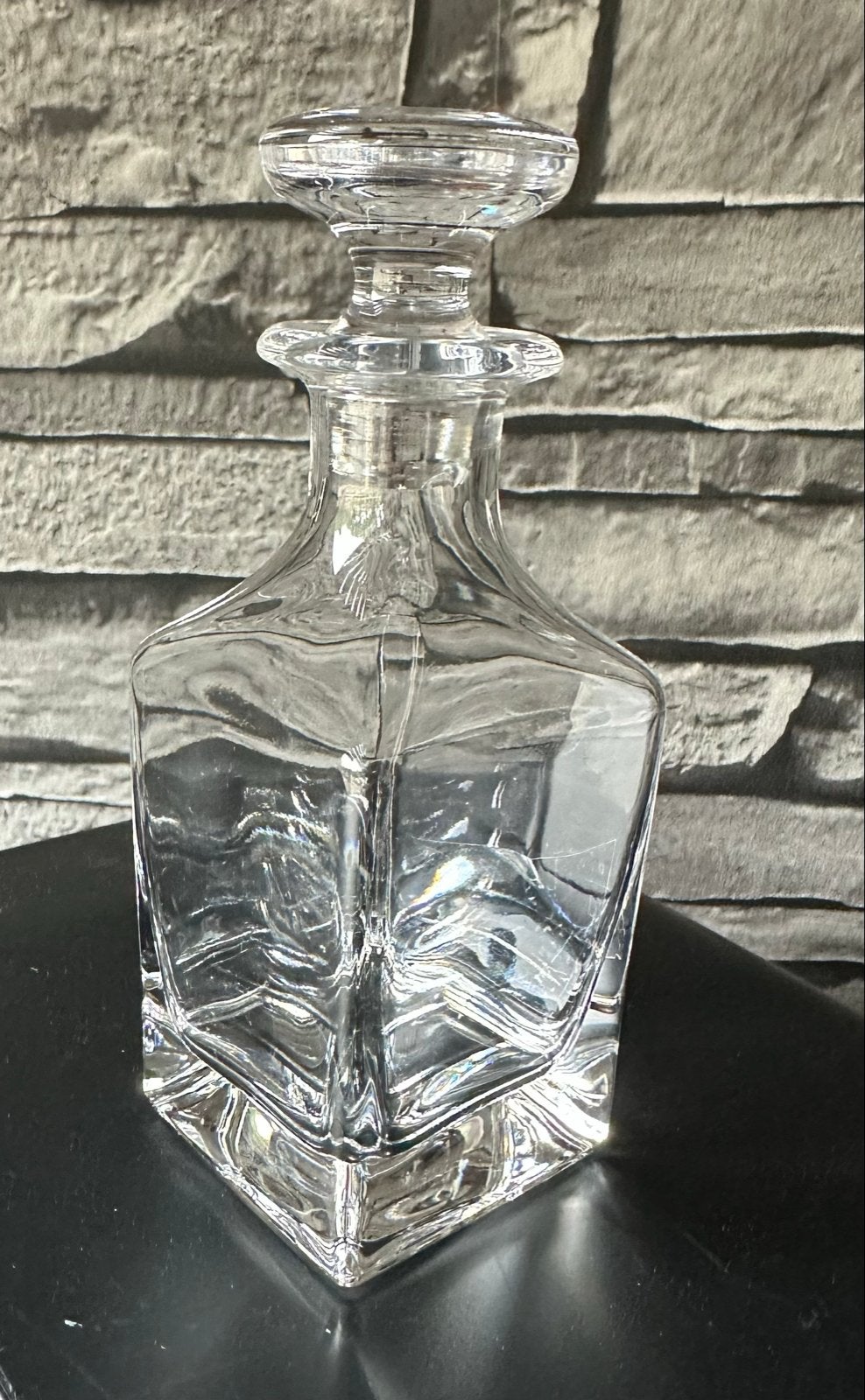 Vintage mini karaf met stop / kleine glazen karaf, Antiek en Kunst, Ophalen of Verzenden