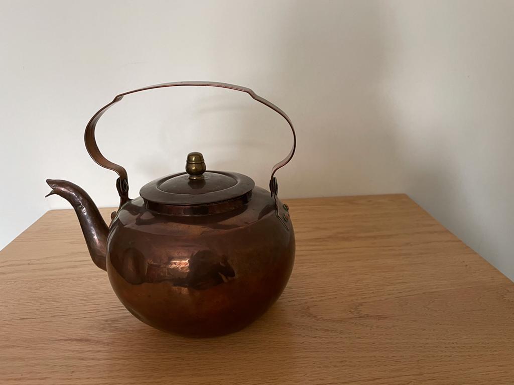 Kleine rood koperen ketel handgemaakt, Antiek en Kunst, Ophalen of Verzenden, Koper