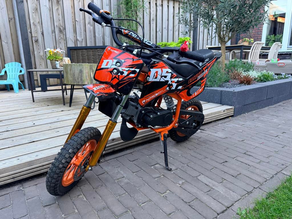 Nitro Motors Dirtbike 49cc Oranje/Zwart, Ophalen, Gebruikt, Nitro, Nitto