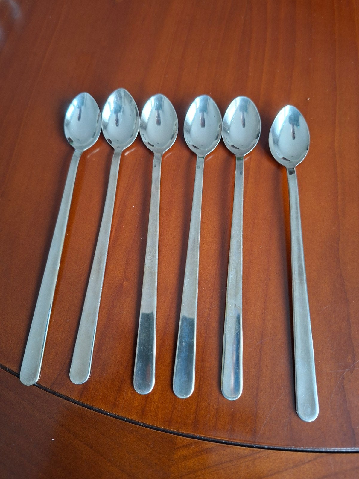 Set van 6 vintage lange lepels voor ijs of hoge glazen, Ophalen of Verzenden