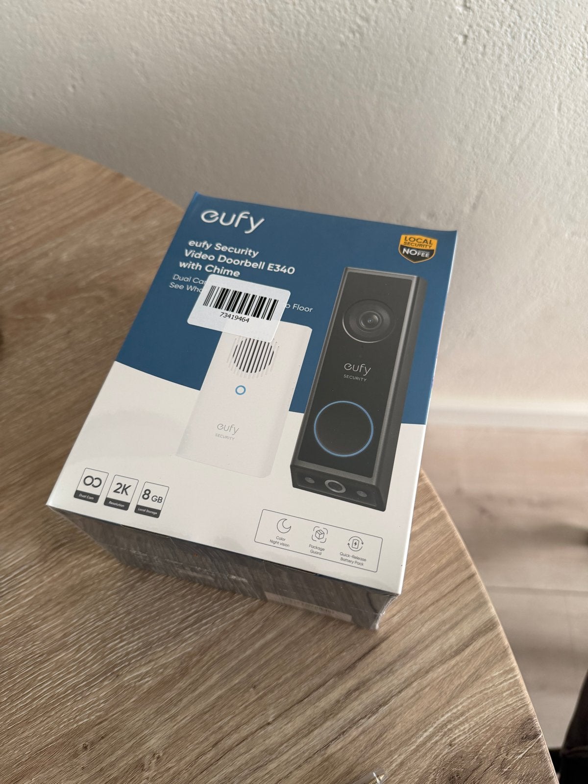 Eufy Security Video Deurbel E340 met Chime Nieuw Geseald, Huis en Inrichting, Ophalen, Ingebouwde camera, Nieuw, Draadloos