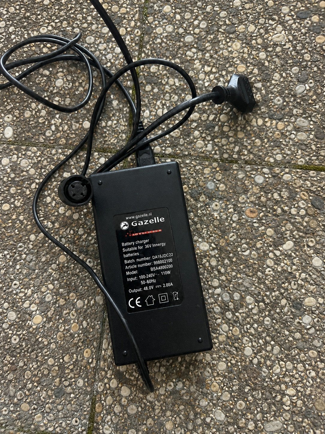 Gazelle acculader voor 36V Innergy fietsaccu's, Verzenden, Gebruikt