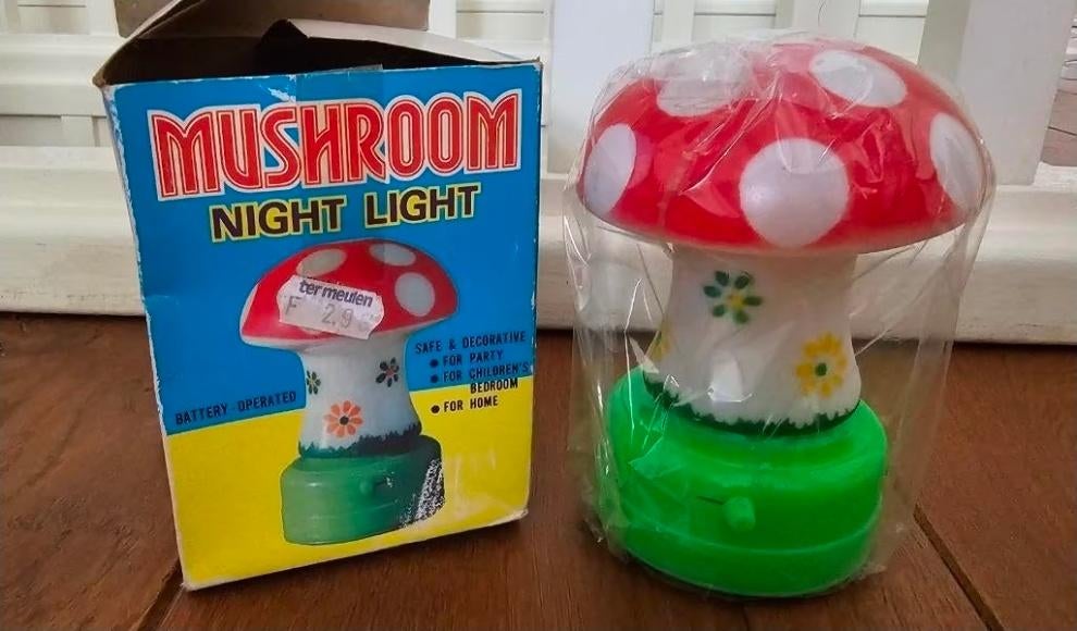 Termeulen- Brocante Vintage paddestoel lampje - Nieuw-werkt, Ophalen