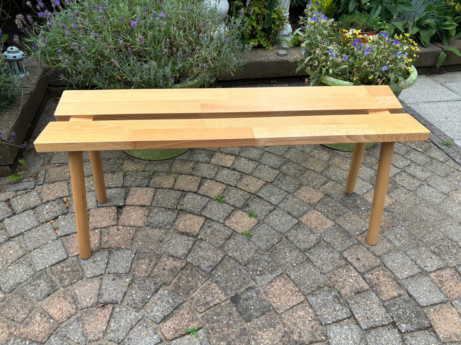 Beuken bankje 1 meter, Ophalen, Minder dan 50 cm, Rechthoekig, Hout