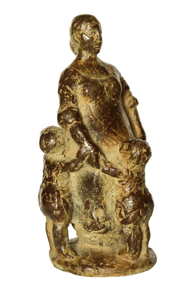 BRONZEN BEELD Ruth Brouwer MOEDER MET KINDEREN, Ophalen of Verzenden, Brons, Beeld