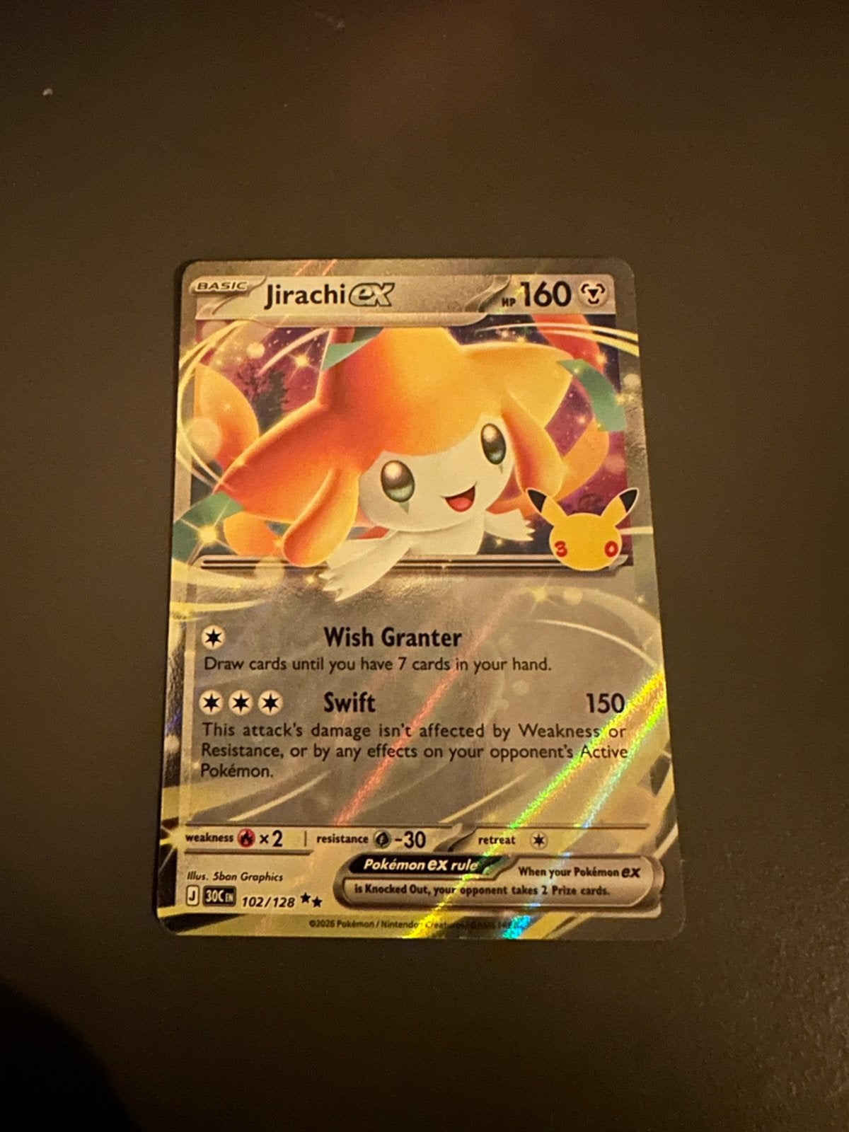 Jirachi ex #102, Ophalen, Zo goed als nieuw, Losse kaart, Foil