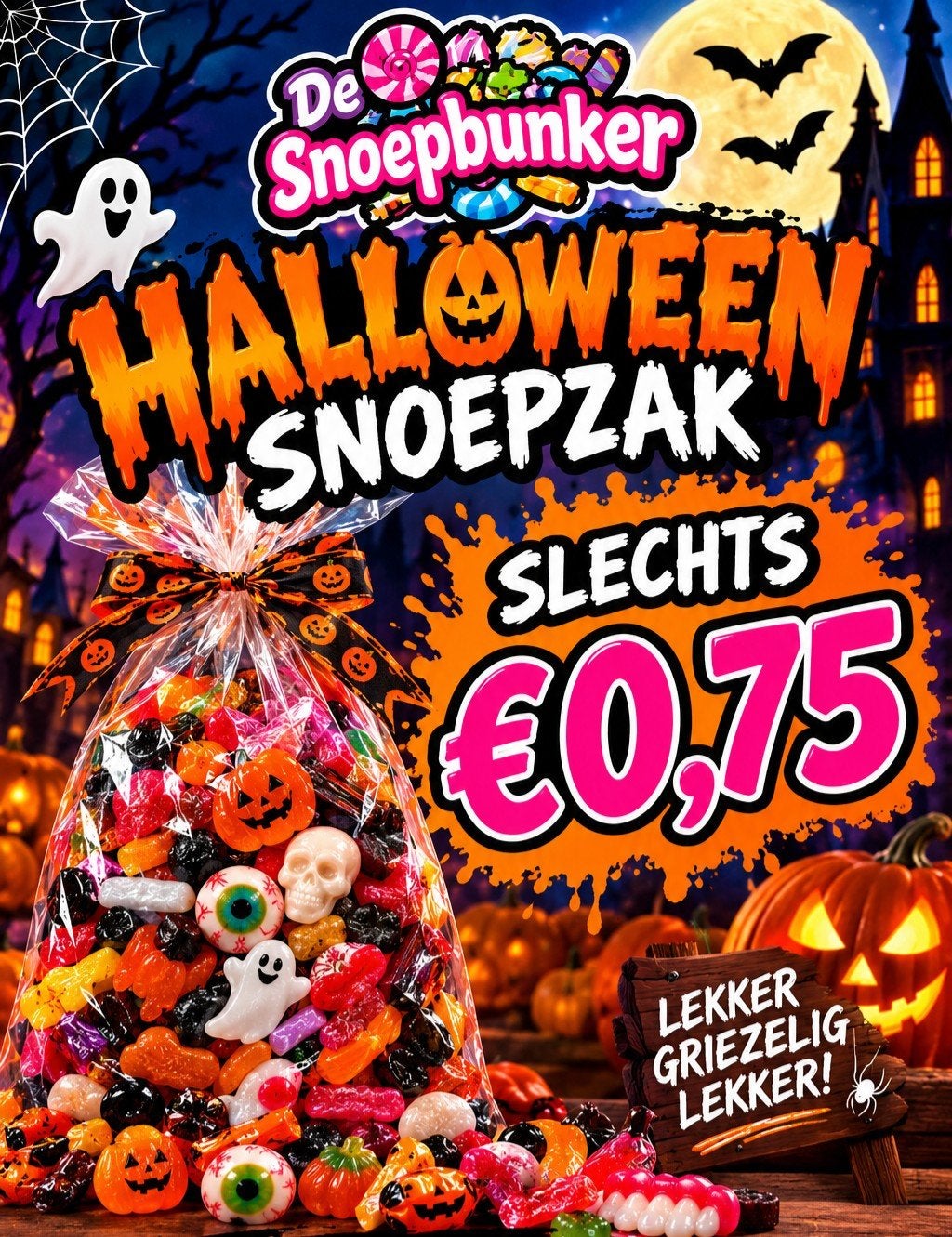 snoepzak halloween 0,75 cent, Ophalen of Verzenden