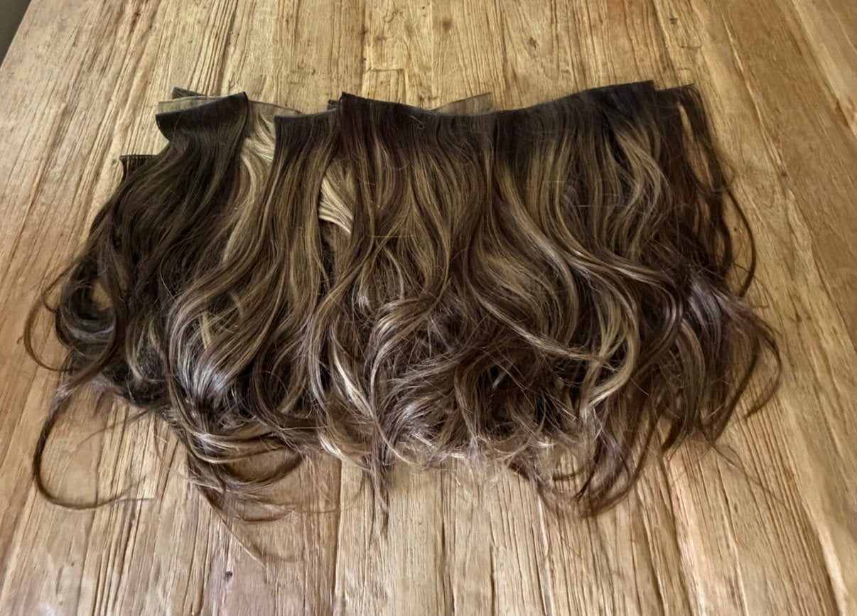 Complete set originele DoubleTrue invisible weave extensions, Ophalen of Verzenden, Zo goed als nieuw, Pruik of Haarverlenging