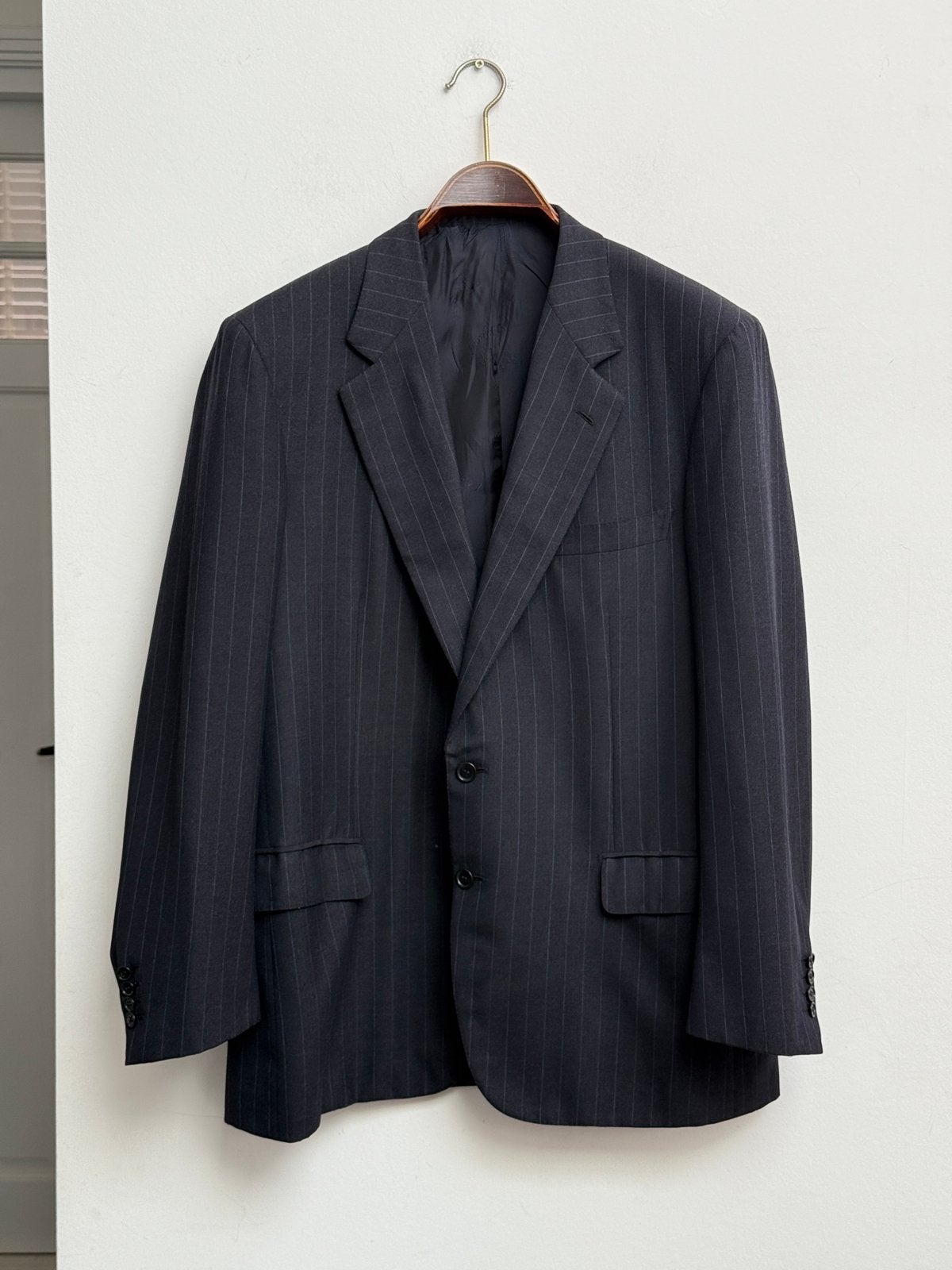 Brioni Super 150's Wol Krijtstreep Colbert Heren Maat 54, Ophalen of Verzenden, Zo goed als nieuw, Maat 52/54 (L), Blauw