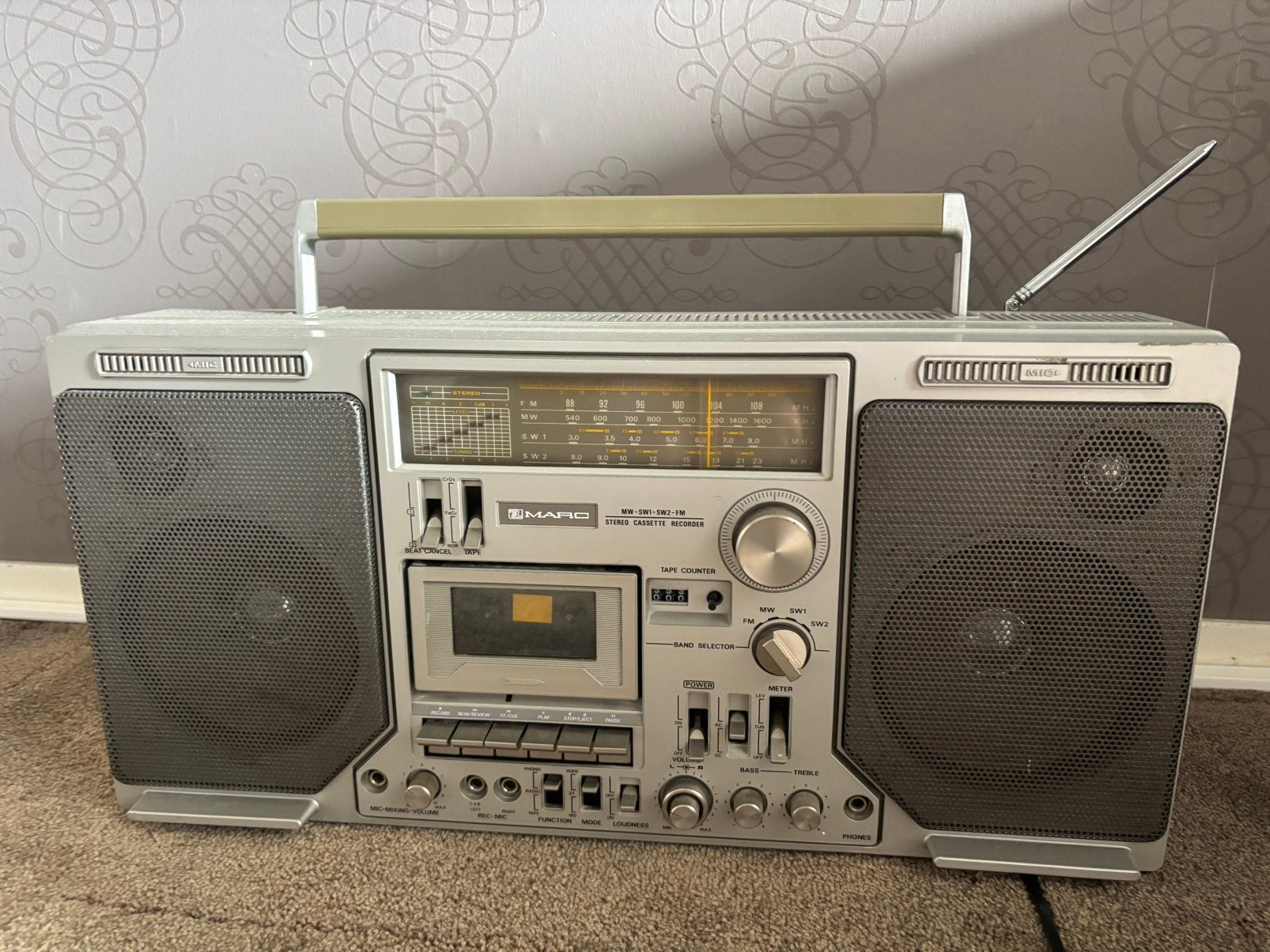 Unieke Vintage Marc Boombox - Radio RETRO, Ophalen of Verzenden, Zo goed als nieuw