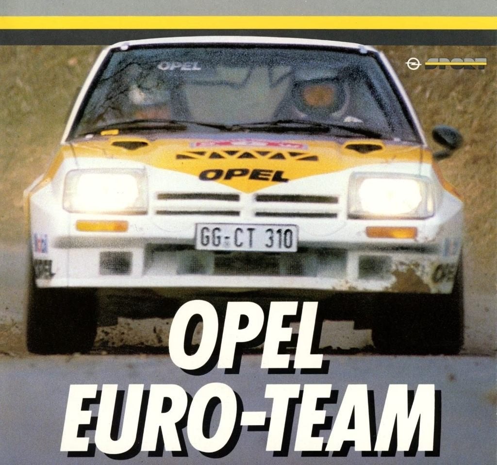 Folder Opel Euro-Team Manta 400, Verzenden, Zo goed als nieuw, Opel