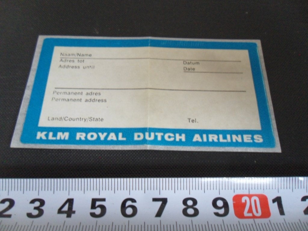 sticker retro label KLM ROYAL DUTCH AIRLINES, Ophalen of Verzenden, Zo goed als nieuw