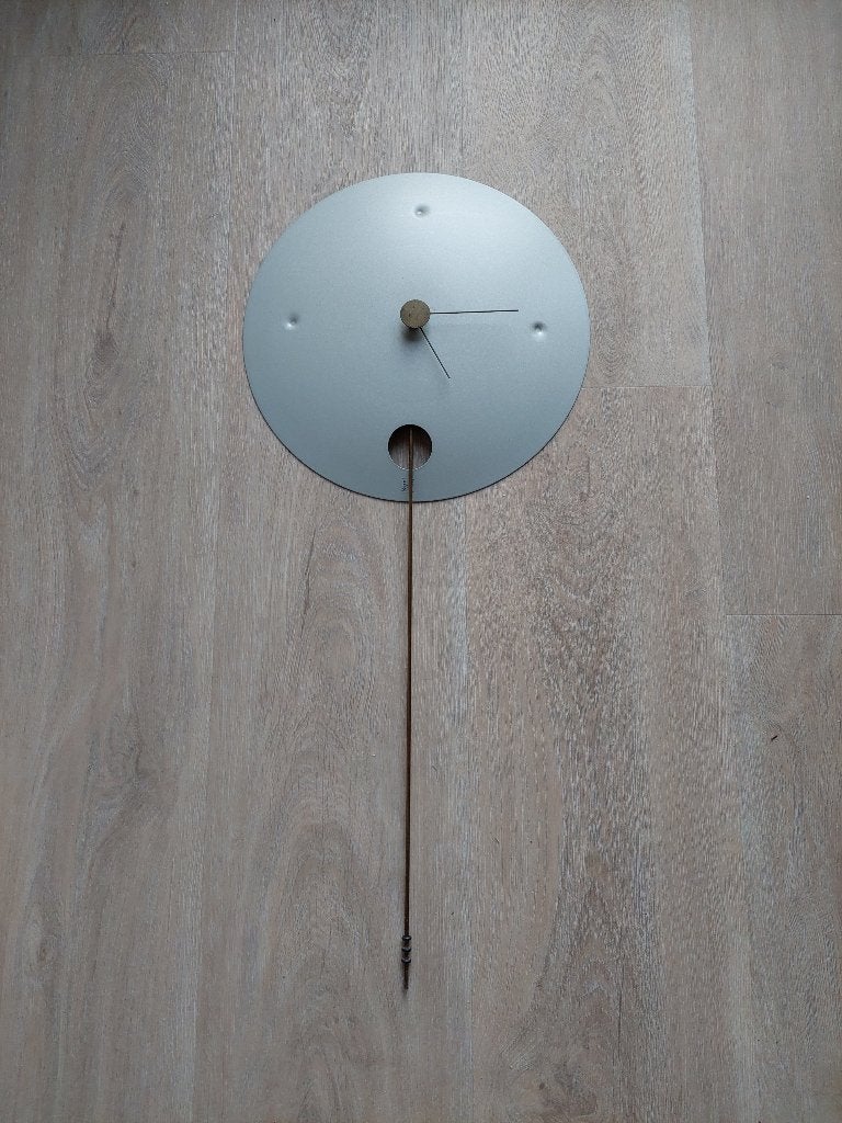 Wandklok, Ophalen, Stil uurwerk, Analoog, Zilver
