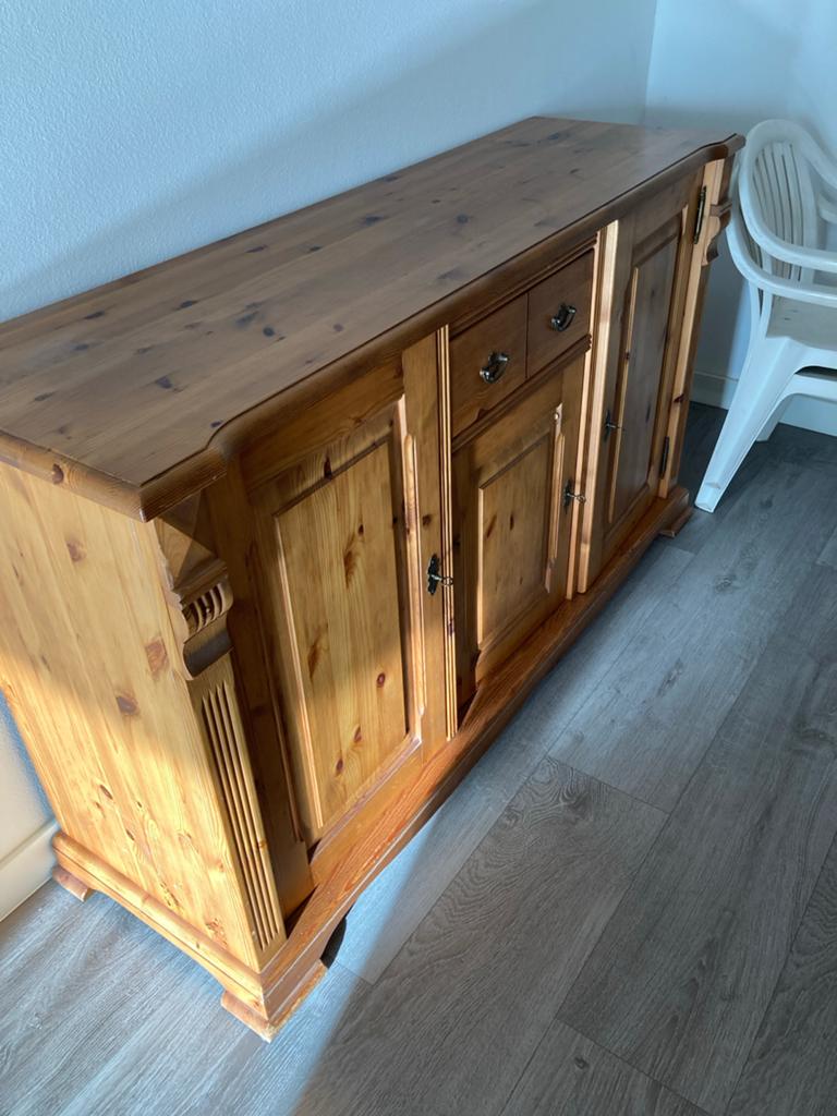 Mooi grenen dressoir - 156x45x90cm, Huis en Inrichting, Kasten | Dressoirs, Ophalen, Gebruikt, 150 tot 200 cm, Met lade(s)