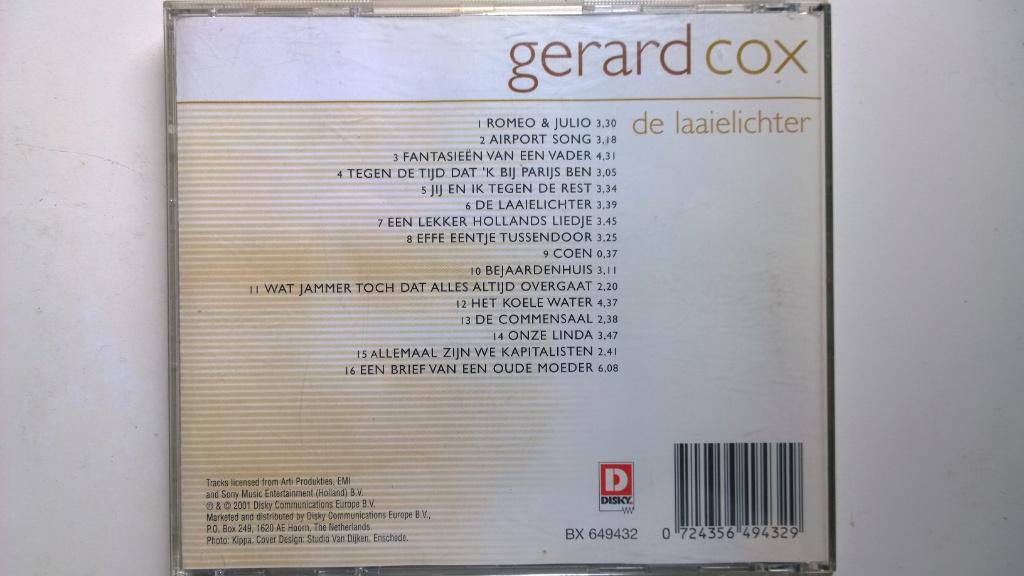 Gerard Cox - De Laaielichter, Ophalen of Verzenden, Zo goed als nieuw, Pop