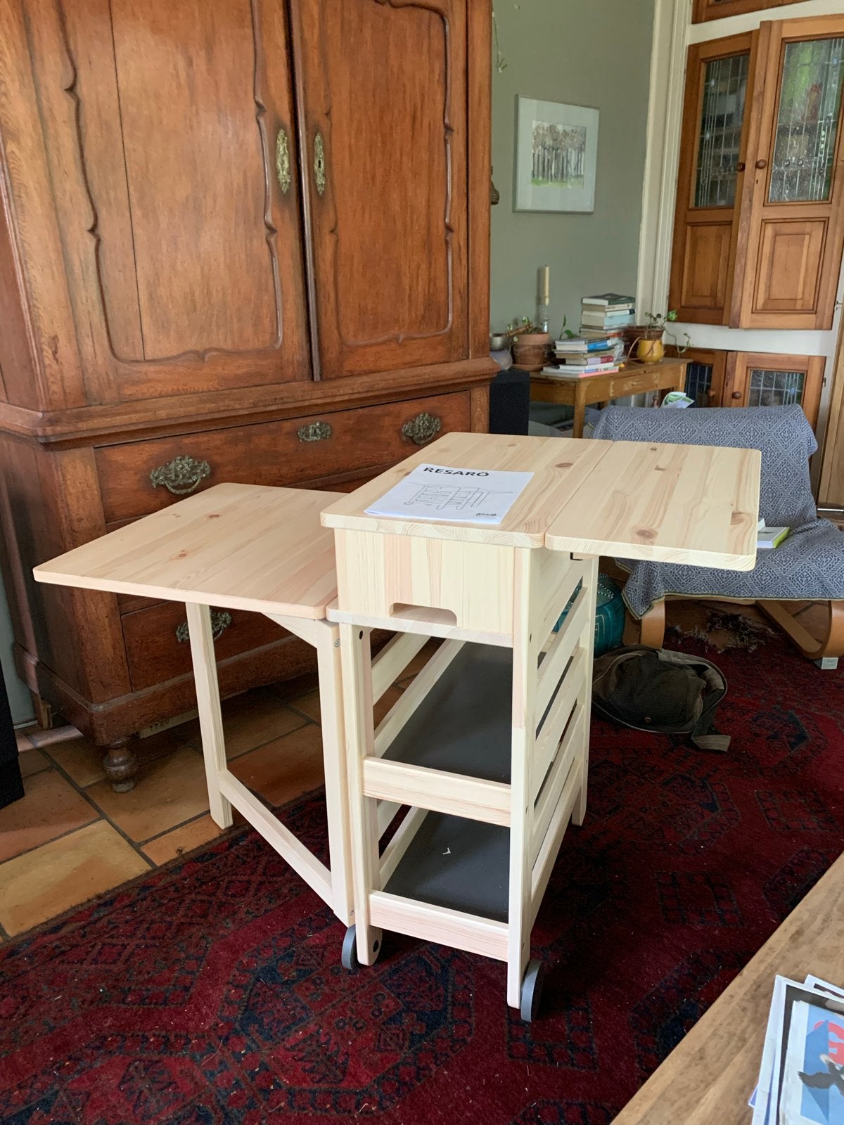 IKEA RESARÖ opklapbare tafel, grenen., Ophalen, 100 tot 150 cm, Nieuw, 50 tot 100 cm