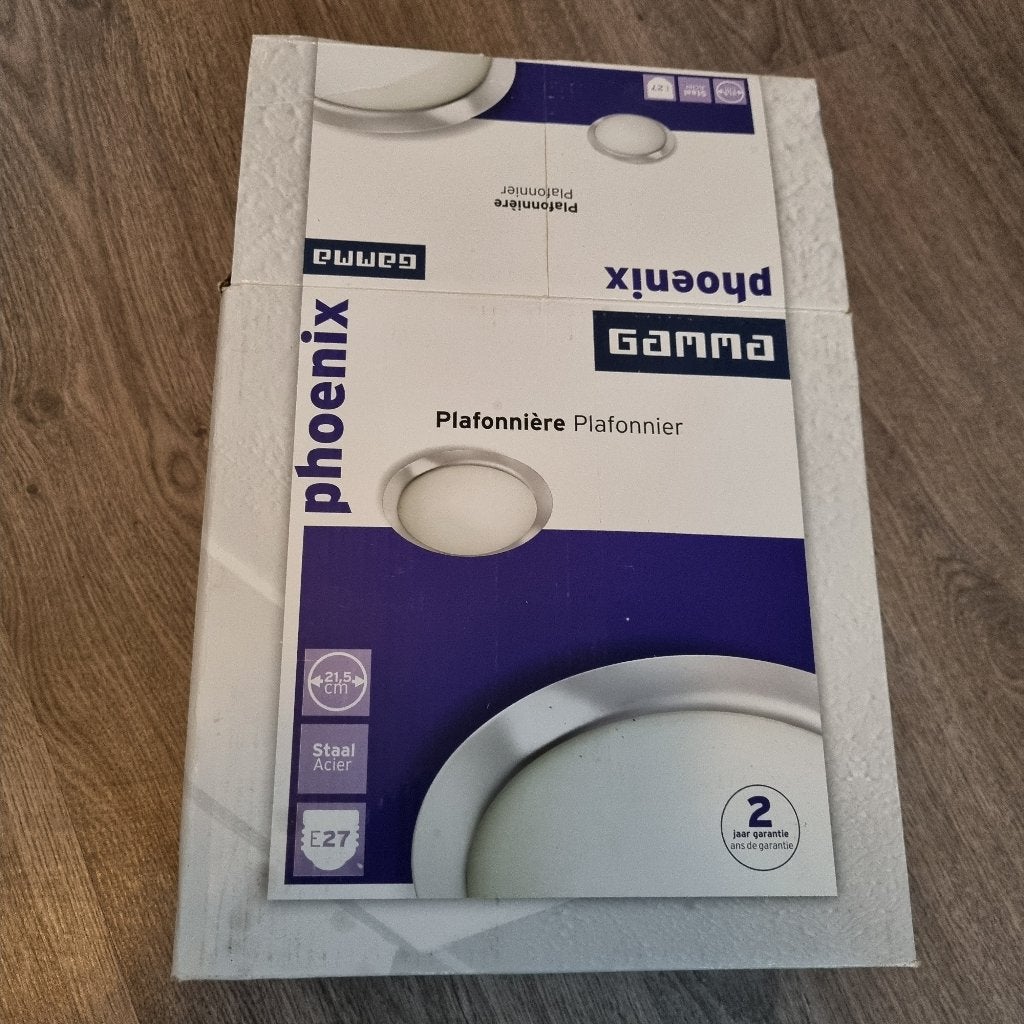 Plafondlamp Phoenix - Gamma, Huis en Inrichting, Ophalen, Nieuw, E27 (groot), Wit