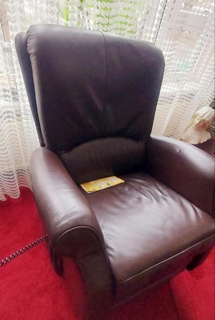 Himolla Quartett sta op stoelrelaxfauteuil, Huis en Inrichting, Fauteuils, Gebruikt, Leer, 50 tot 75 cm, Minder dan 75 cm, Ophalen