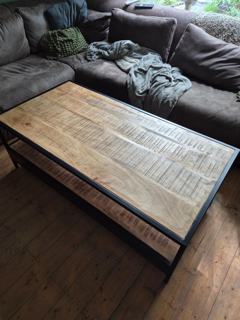 Salontafel mangohout, Huis en Inrichting, Tafels | Salontafels, Ophalen, 100 tot 150 cm, 50 tot 100 cm, Zo goed als nieuw