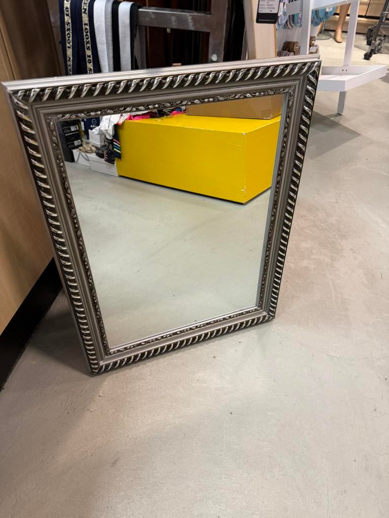 Barok Spiegel Zilver Sierlijst Wandspiegel 72x57 cm, Huis en Inrichting, Woonaccessoires | Spiegels, Ophalen, Onbekend, Zo goed als nieuw