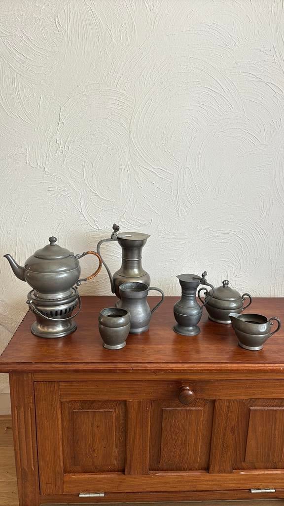 Diverse tinnen attributen voor de liefhebber, Antiek en Kunst, Antiek | Tin, Ophalen of Verzenden