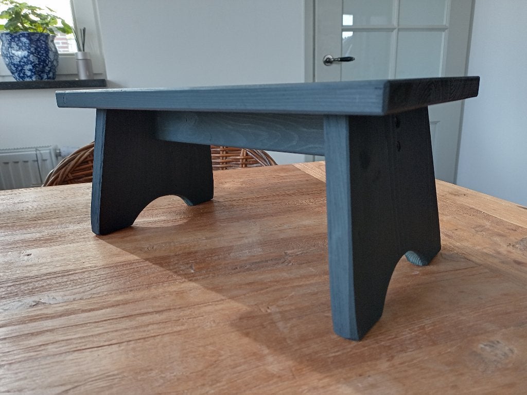 mooi velvet zwart vensterbank/krukje, Ophalen of Verzenden, Zo goed als nieuw, Hout