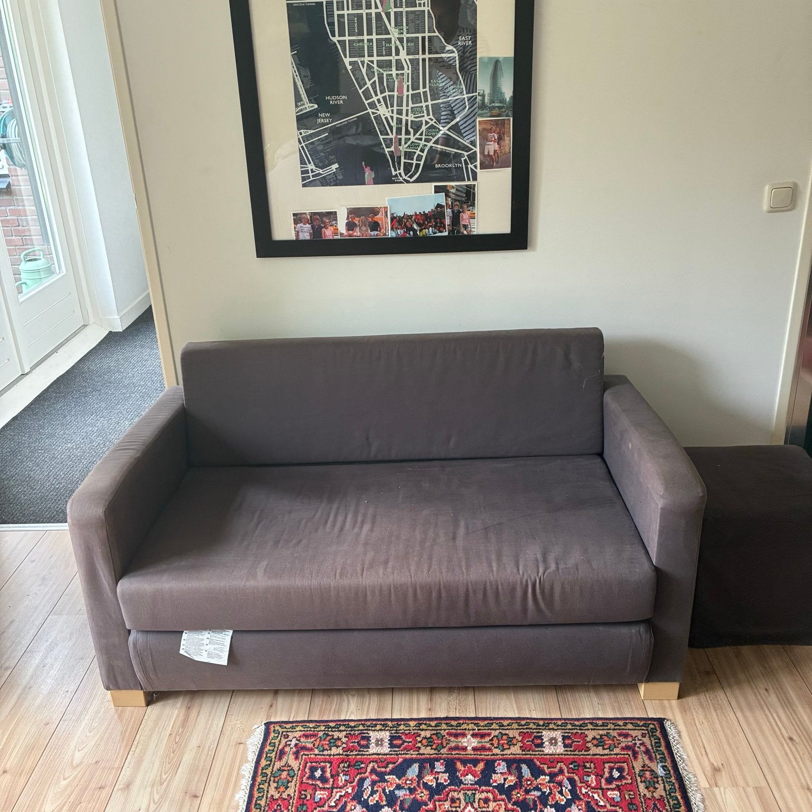 Gratis af te halen IKEA Solsta slaapbankje - 137x72x78 cm, Ophalen, Gebruikt, Bruin, Tweepersoons