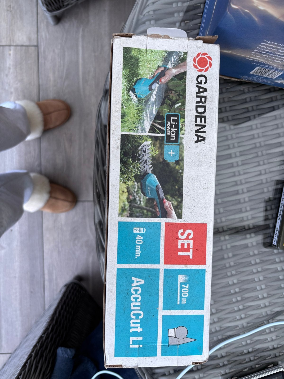 Heggenschaar electrisch GARDENA  Gras- en Buxusschaar Set, Ophalen of Verzenden, Zo goed als nieuw, Accu