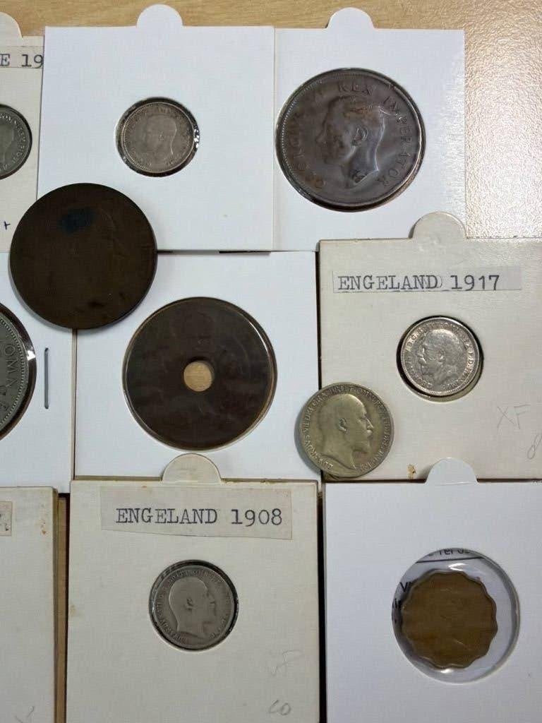 Lotje Engeland 20e eeuw — ook zilver — zie beschrijving, Ophalen of Verzenden, Overige landen, Setje, Zilver