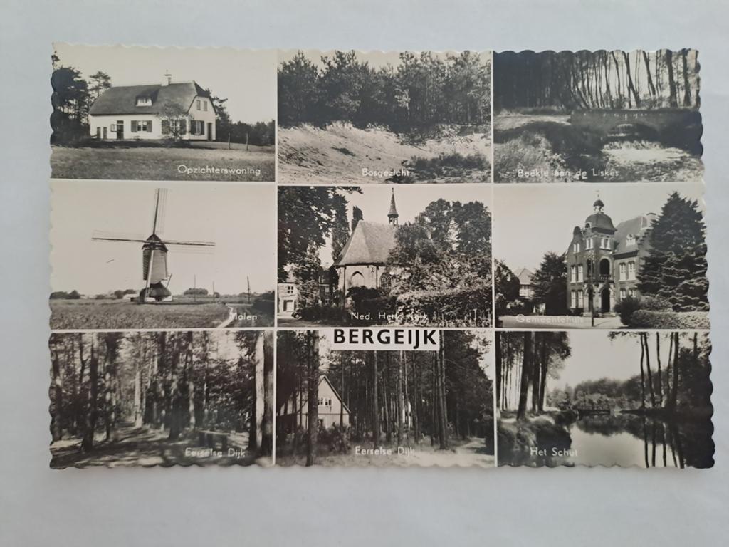 Bergeijk, 9 luik, Verzamelen, Ansichtkaarten | Nederland, Ophalen of Verzenden, 1940 tot 1960