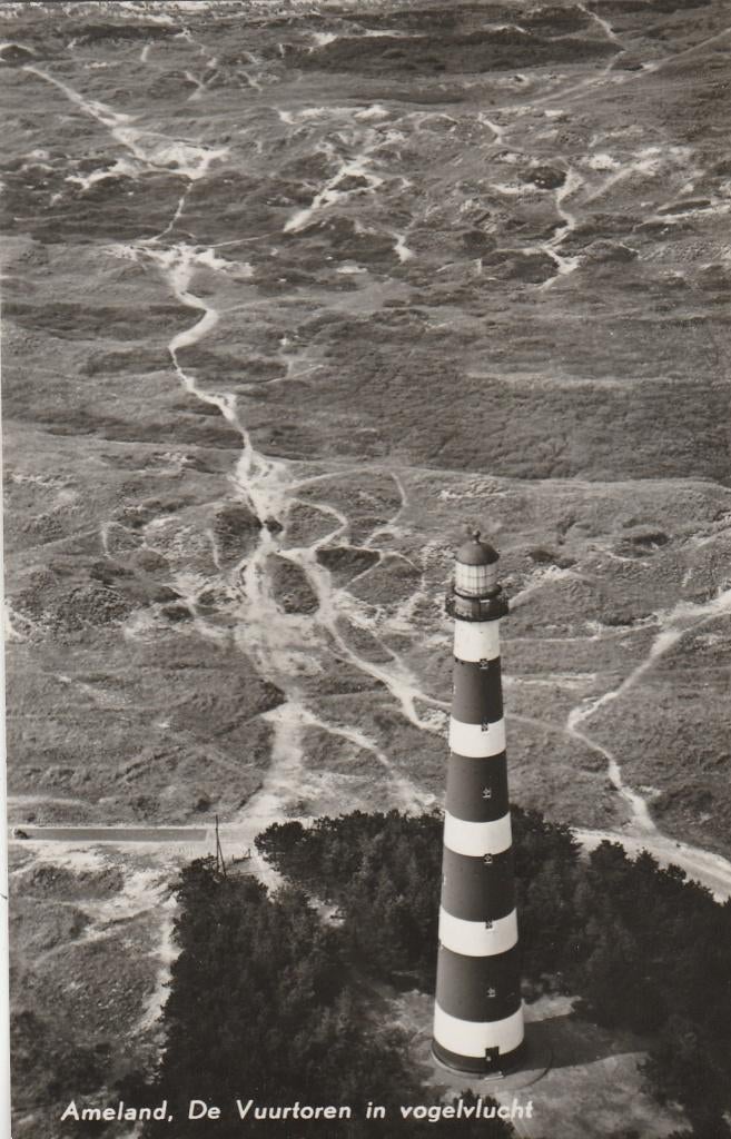ameland- vuurtoren, Verzamelen, Ansichtkaarten | Nederland, Ophalen of Verzenden, 1940 tot 1960, Waddeneilanden