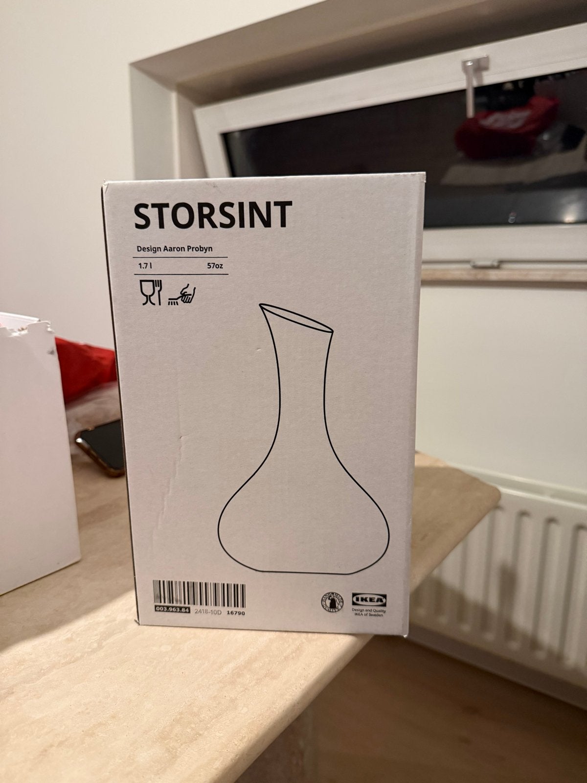 IKEA STOR SINT Karaf 1.7L - Nieuw in doos, Ophalen, Nieuw, Transparant, Glas
