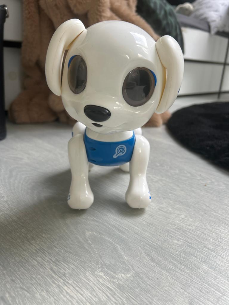 Interactieve Robot Hond Speelgoed Wit/Blauw, Ophalen of Verzenden, Zo goed als nieuw, Jongen of Meisje