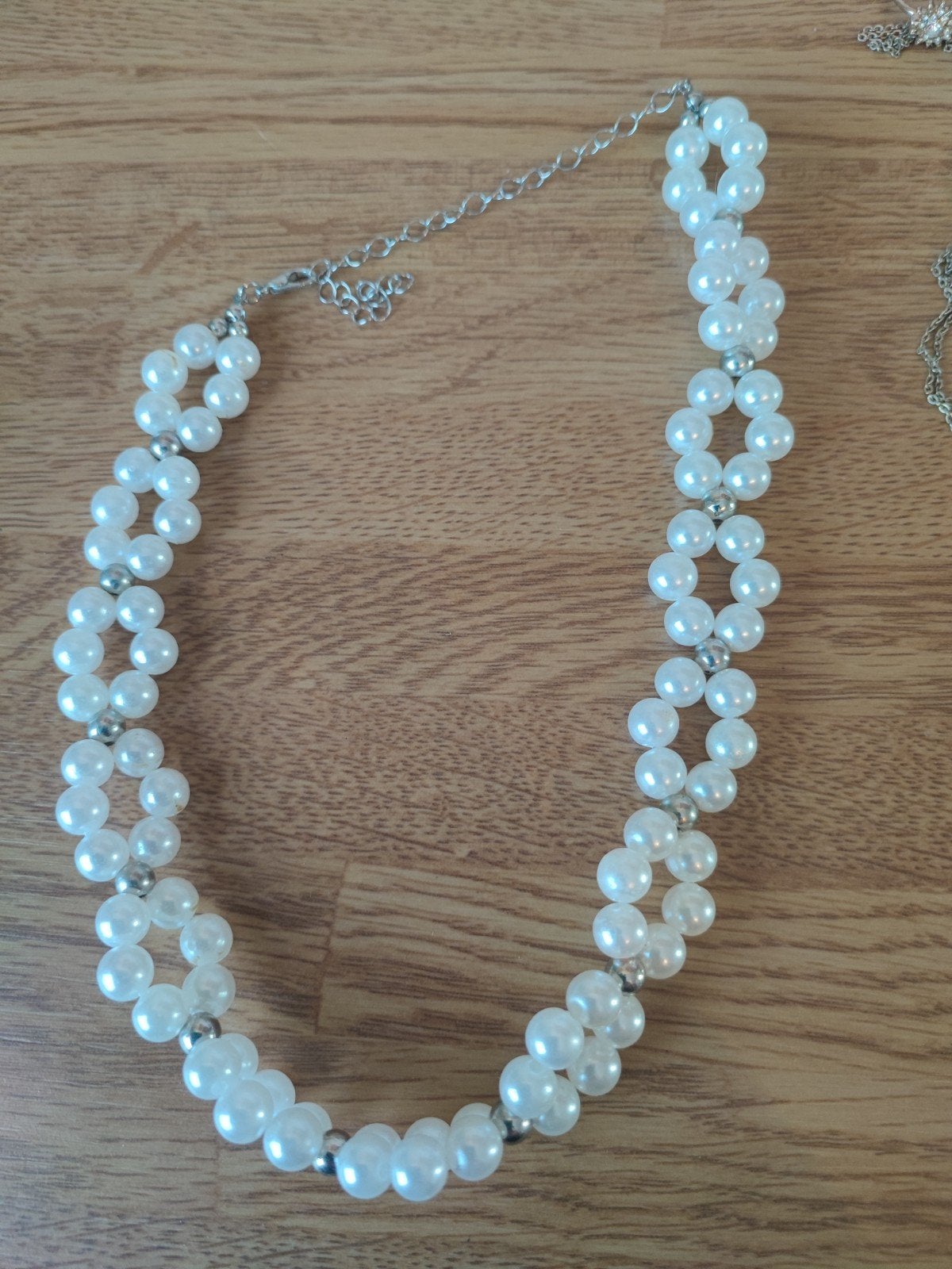 "Parel"ketting., Overige materialen, Verstelbaar, Wit, Ophalen of Verzenden