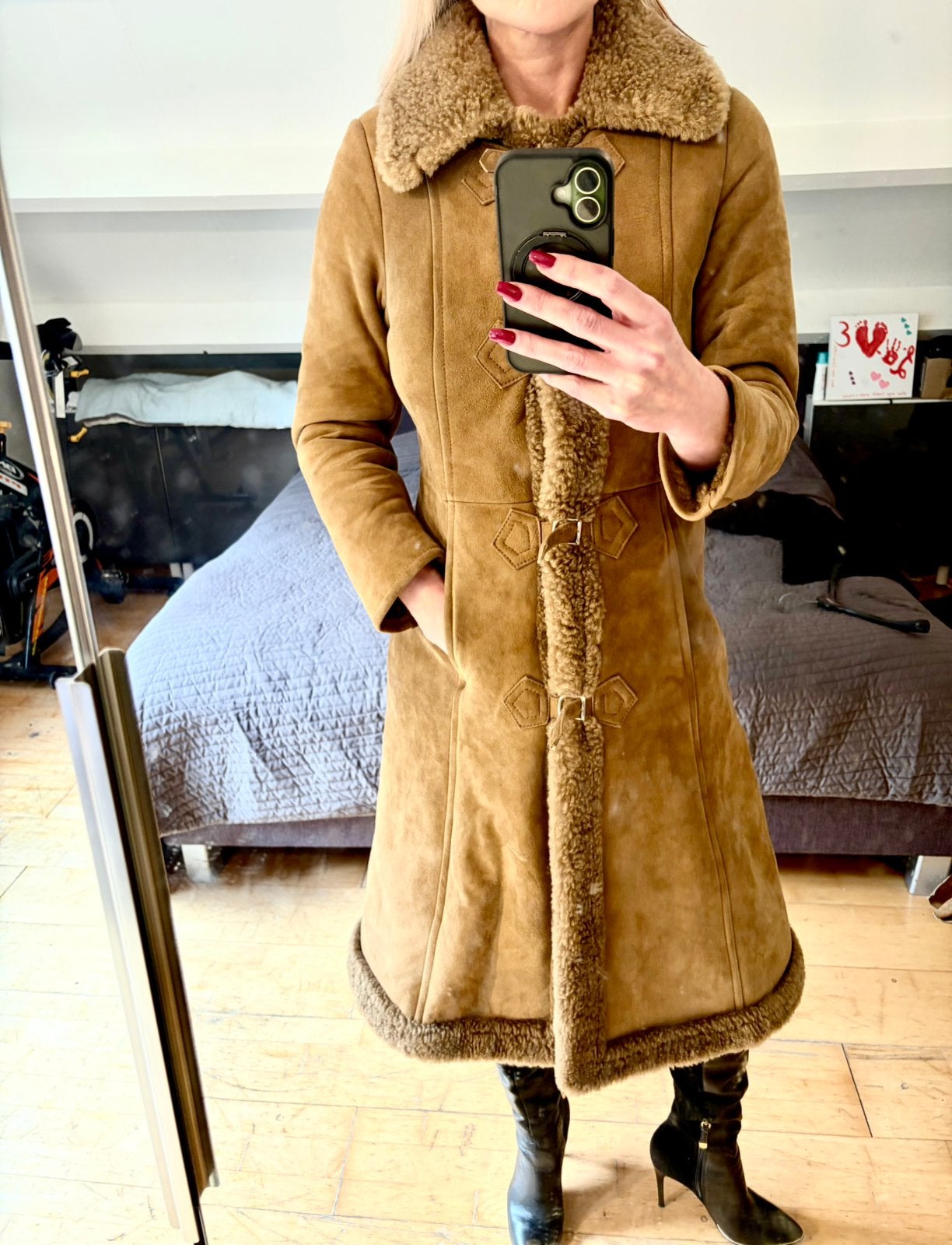 Friitala lammy coat 36-38, Kleding | Dames, Verzenden, Zo goed als nieuw, Maat 36 (S), Bruin