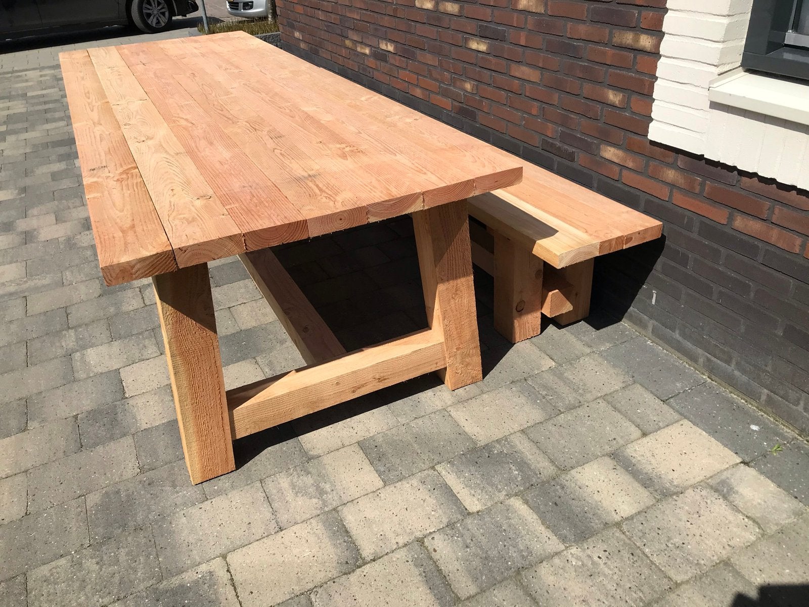 Robuuste douglas tuintafel 8-10 persoons, Ophalen, Nieuw, Rechthoekig, Hout