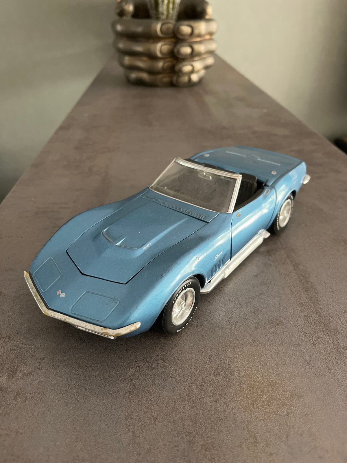 Revell '69 Corvette Modelauto 1:18 - Blauw, Ophalen of Verzenden, Gebruikt, Auto, Revell